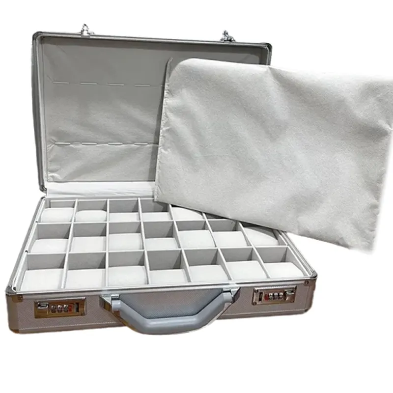 Premium Quality Aluminum Metal Briefcase Watch Organizer 21 Slots