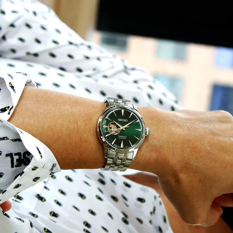 Seiko Presage 'Grasshopper' Open Heart Timepiece Men's Watch