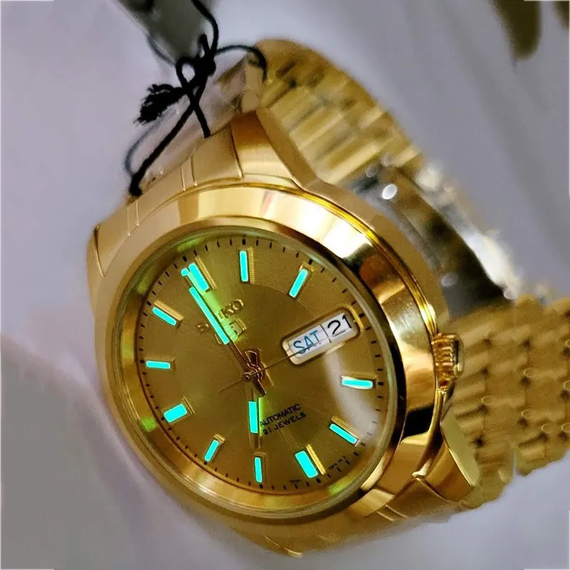 Seiko Automatic Yellow Gold-tone Premium Men's Watch- SNKK20K1