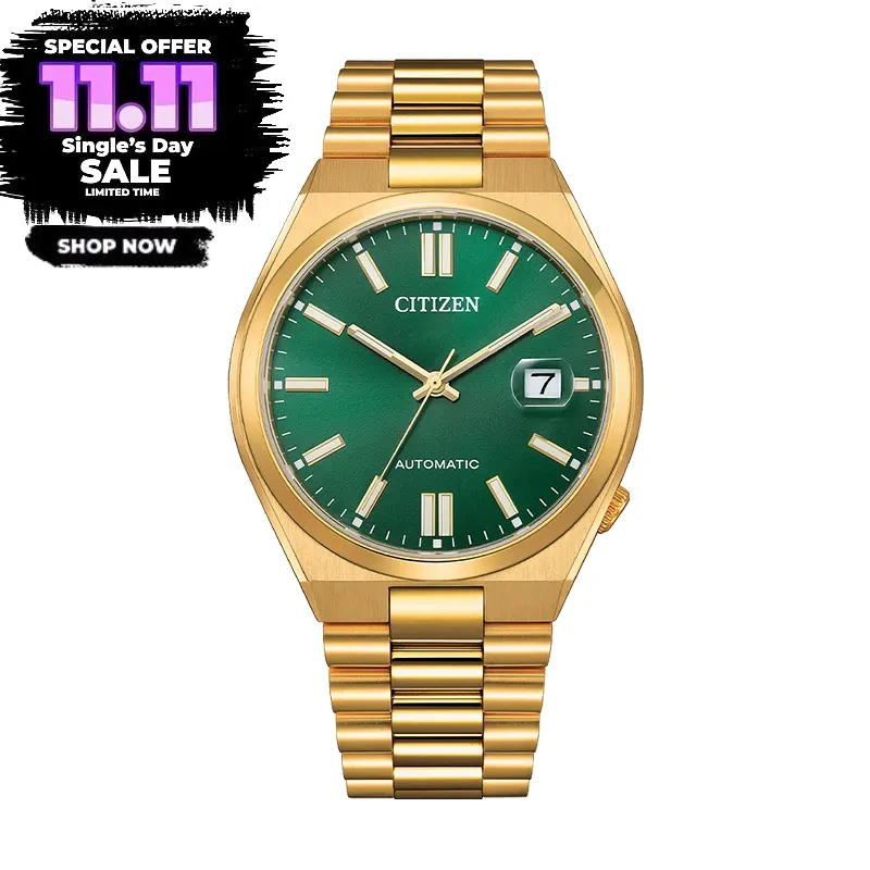Citizen Tsuyosa Green Dial Automatic Gold-tone Men's Watch- NJ0152-51X